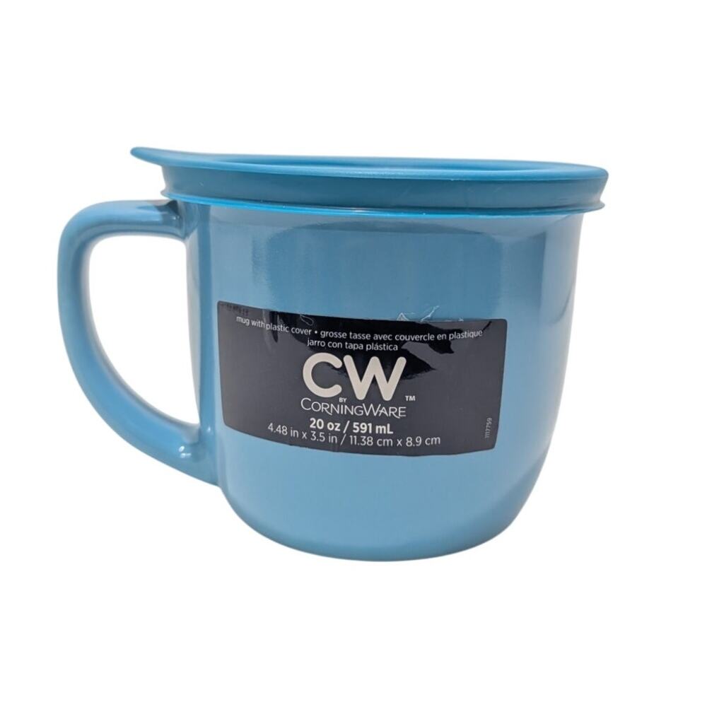 CW CorningWare 20 oz. Pool Meal Mug w Lid Stoneware Discontinued